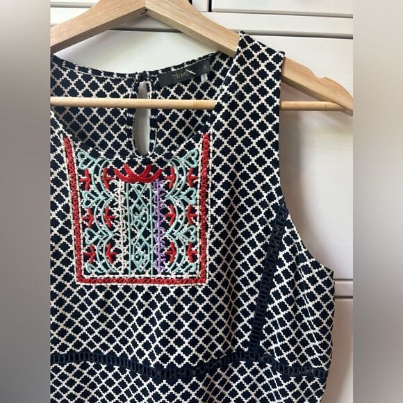 Thml Anthropologie Embroidered Print Tank Top size S casual summer boho black - Picture 3 of 13